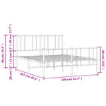 vidaXL Cadre de lit métal sans matelas avec pied de lit noir 160x200cm