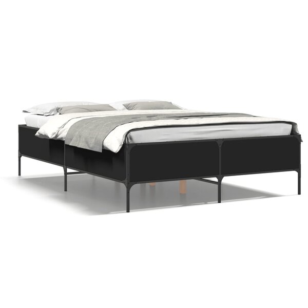 vidaXL Cadre de lit sans matelas noir 140x190 cm
