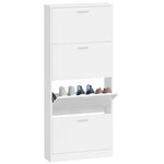 vidaXL Armoire à chaussure Blanc brillant 59x17x150 cm Bois ingénierie