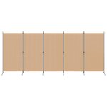 vidaXL Paravent 5 panneaux Beige 433 x 180 cm Tissu