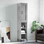 vidaXL Buffet haut Gris béton 34 5x34x180 cm Bois d'ingénierie