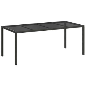 vidaXL Table de jardin pour repas Noir 190 x 90 x 75 cm Poly rotin