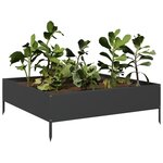 vidaXL Lit surélevé de jardin noir 100x100x33 5 cm acier