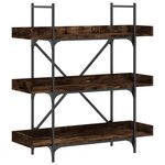 vidaXL Bibliothèque à 3 niveaux chêne fumé 100x33x108 5 cm