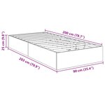 vidaXL Cadre de lit ottoman Gris béton 90 x 200 cm Bois d'ingénierie