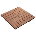 vidaXL Carreau de terrasse 11 Pièces Marron Clair 30 x 30 cm WPC