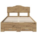 vidaXL Cadre de lit Chêne artisanal 120 x 200 cm Bois d'ingénierie