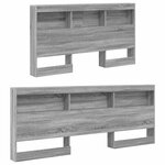 vidaXL Tête de lit de rangement Gris Sonoma 150 cm Bois d'ingénierie