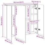 vidaXL Armoire Miroir de Salle de Bain Chêne Sonoma
