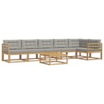 vidaXL Ensemble de canapés d'extérieur 7 Pièces Blanc et gris clair