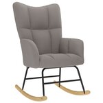 vidaXL Chaise à bascule avec repose-pied Taupe Tissu
