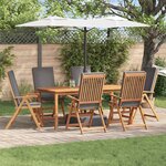 vidaXL Chaises de jardin inclinables avec coussins  ensemble de 6 en bois de teck massif.