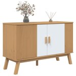 vidaXL Buffet OLDEN blanc et marron 114x43x73 5 cm bois massif de pin