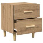 vidaXL Armoire de lit 2 Pièces chêne artisanal 40 x 35 x 47.5 cm