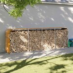 vidaXL Porte-bûches aspect bois 300x45x100 cm acier galvanisé