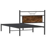 vidaXL Cadre de lit sans matelas chêne fumé 107x203 cm bois ingénierie