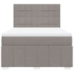 vidaXL Sommier à lattes de lit avec matelas Taupe 140x190 cm Tissu