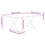 vidaXL Table à manger avec bord vivant 180x100x74 cm bois massif chêne