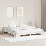 vidaXL Cadre de Lit Blanc 180x200 cm en Bois Massif
