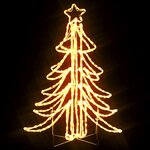 vidaXL Arbres de Noël pliables avec LED 2 Pièces Blanc chaud 87x87x93 cm