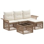 vidaXL Ensemble de canapé de jardin 5 Pièces Beige polyrotin