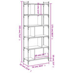 vidaXL Bibliothèque 6 niveaux chêne fumé 76x32x192cm bois d'ingénierie