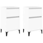 vidaXL Tables de chevet 2 Pièces blanc 40x35x70 cm
