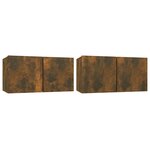 vidaXL Ensemble de meubles TV 4 Pièces Chêne fumé Bois d'ingénierie