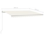vidaXL Auvent manuel rétractable 400x350 cm Crème