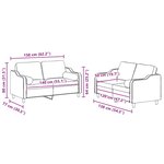 vidaXL Ensemble de canapés 2 Pièces coussins gris clair tissu