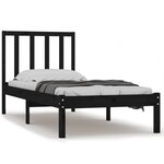 vidaXL Cadre de lit sans matelas noir 75x190 cm bois de pin massif