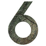 Numéro 6 - Numéro adhésif pour boîtes aux lettres- Pierre véritable 50 mm  ORIGINES