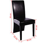 vidaXL Chaises à manger lot de 4 noir similicuir