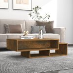 vidaXL Table basse Chêne fumé 105x55x32 cm Bois d'ingénierie