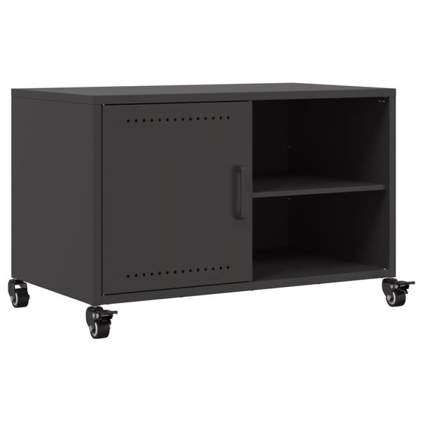 vidaXL Meuble TV noir 68x39x43 5 cm acier