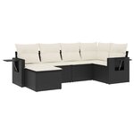 vidaXL Salon de jardin 6 Pièces avec coussins noir résine tressée
