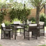 vidaXL Ensemble de salle à manger pour jardin 5 Pièces Marron polyrotin