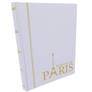 PERFECTA : Classeur fixe pour timbres Souvenir de Paris (Petit modèle-Pages Noires-16p. Blanc)