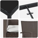 vidaXL Ensemble de salle à manger de jardin 3 pièces avec coussins en poly rattan brun