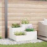 Jardinier vidaXL 80x80x60 cm Acier Blanc
