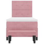 vidaXL Lit à ressorts avec tête de lit Rose 200 x 90 cm Velours