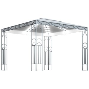 vidaXL Tonnelle avec guirlande lumineuse à LED 300x300 cm Crème