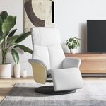 vidaXL Fauteuil inclinable avec repose-pieds blanc similicuir