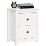 vidaXL Tables de chevet 2 Pièces Blanc 50x35x61 5 cm Bois de pin massif