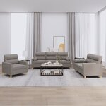 vidaXL Ensemble de canapés 3 Pièces avec coussins taupe tissu