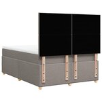 vidaXL Sommier à lattes de lit avec matelas Taupe 140x200 cm Tissu