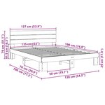 vidaXL Cadre de lit avec tête de lit sans matelas 135 x 190 cm