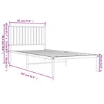 vidaXL Cadre de lit métal sans matelas avec tête de lit blanc 90x200cm