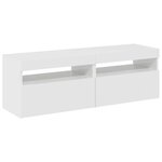 vidaXL Meubles TV avec lumières LED 2 Pièces blanc brillant 60x35x40 cm