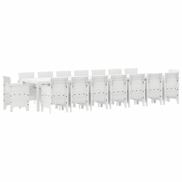 vidaXL Ensemble de salle à manger pour jardin 17 Pièces Blanc Rattan Polt